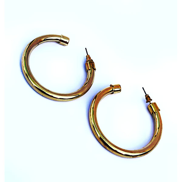 Gold Plated Big Hoops Earrings for Casual Wear