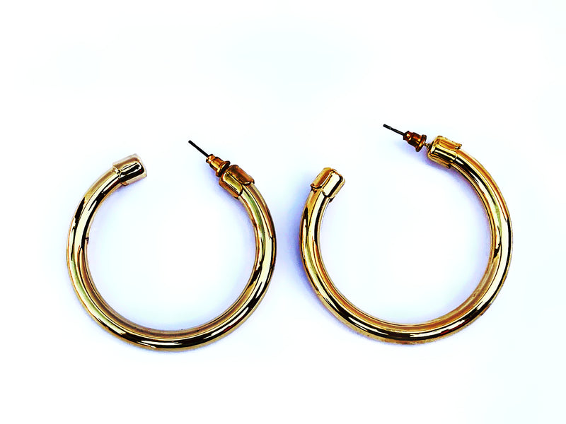 Gold Plated Big Hoops Earrings for Casual Wear