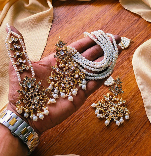 Traditional Pearl & Kundan Bridal Jewelry Set